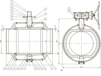 полнопроходных шаровых кранов под приварку Ду200-Ду1400 (Ру25)